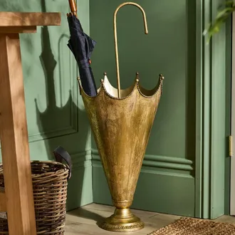 Dibor Vintage Regal Gold Home Decore Storage Umbrella Stand H75 x W30cm