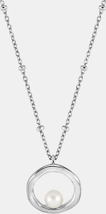 Dower & Hall Open Circle & White Pearl Waterfall Pendant in Sterling Silver at Nordstrom, Size 18