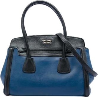 Prada Pre-owned Satchel - Dames - Vintage Handtas - Blauw - ONE Size - Leer - Vintage