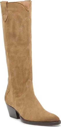 Dolce Vita Klancy Knee High Western Boot in Taupe Suede at Nordstrom, Size 9.5