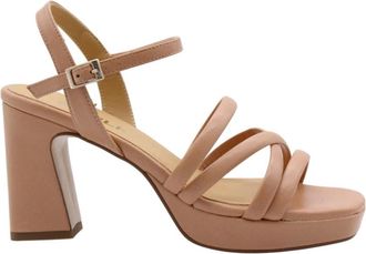 Catwalk Japanse Sandalen met Hoge Hakken - Dames - Sandalen met hakken - Bruin - 39 EU - Leer - Schoenen