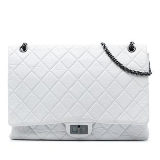 Chanel Gepoed Max Quilted Verouderd Kalfsleer Heruitgave 2.55 Enkele Flap