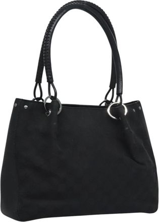Gucci Gg Canvas Bag Canvas Black Canvas Handbag (Pre-Owned)