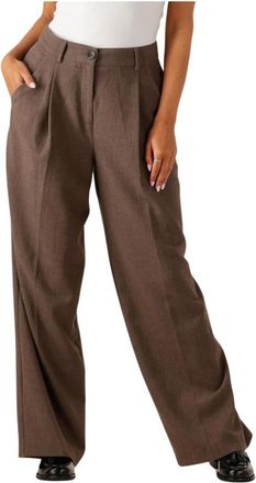 Moss Copenhagen Mschrosina Michelle HW Pants - Dames - Wijde Broeken - Bruin - XL - Broeken