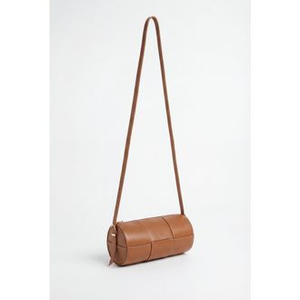 FURNIQ Harley Woven Leather Handbag in Tan Brown at Nordstrom