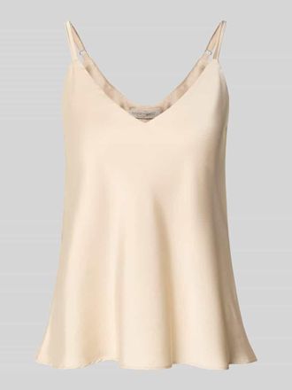 Rinascimento Rinascimento Top mit V-Ausschnitt und Spaghettitr&auml;gern in Beige, Gr&ouml;&szlig;e XL