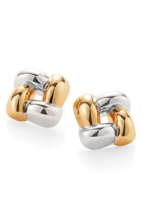 JENNY BIRD Medium Woven Square Earrings in Two-Tone at Nordstrom