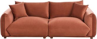Beliani Sofa 3 Seater LUVOS Velvet Golden Brown