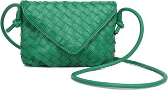 Urban Expression Womens Kylo Woven Envelope Crossbody Bag In Kelly Green