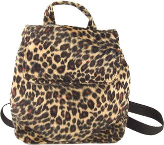 Loni Womens Leopard Faux Fur Backpack | Casual Mini Backpack Purse | Cute Small Daypack for Girls & Teenagers