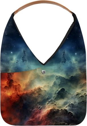 Generic Stars Nebula Reusable Lightweight Grocery Bags - Foldable Into Compact Pouch, Washable & Sturdy, Multipurpose for Shopping and Travel