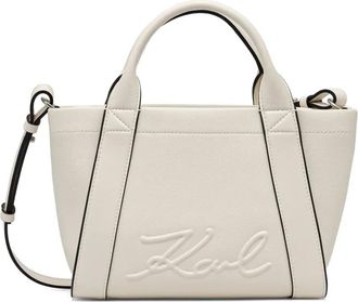 Karl Lagerfeld Borsa tote con logo goffrato - Bianco