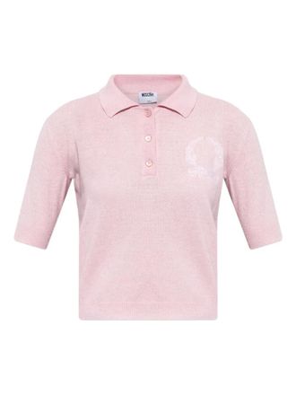 Moschino logo-embroidered polo shirt - Pink