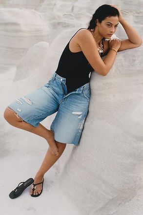 Pilcro Elastic-Back Denim Bermuda Shorts