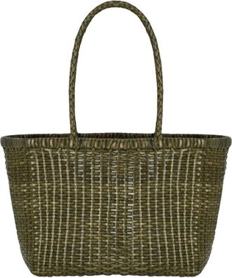 Dragon Diffusion B Weave Small Basket Bag - Dames - Shoppers - Groen - ONE Size - Leer - Tassen