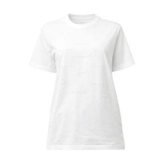 Elisabetta Franchi T-Shirts, female, White, Size: 2XL Logo-embossed T-shirt