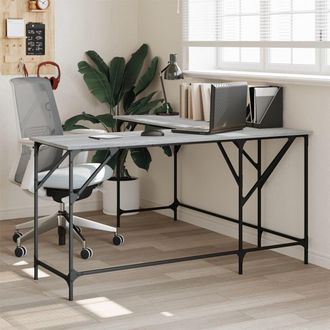 Berkfield Home Desk Grey Sonoma 149x149x75 cm Engineered Wood | Size: 149 x 149 x 75 cm