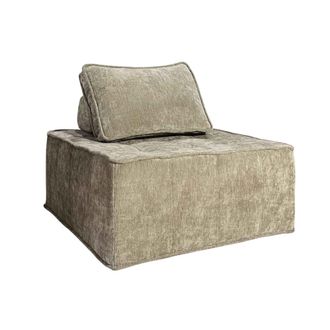Oviala Sill&oacute;n de tela para sof&aacute; modular con coj&iacute;n topo