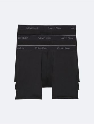 Calvin Klein Mens Micro Stretch 3-Pack Boxer Brief - Black - XL