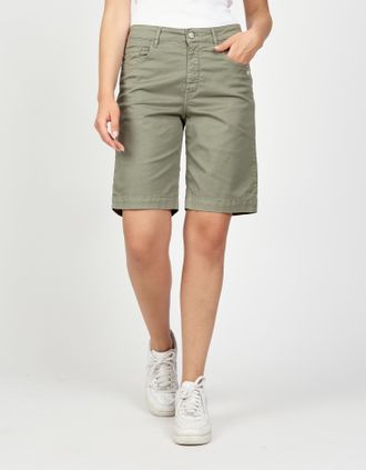 Gang Bermudas GANG 94CARLOTTA BERMUDA, Damen, Gr. 26, N-Gr, gr&uuml;n (sage), Web, Obermaterial: 97% Baumwolle, 3% Elasthan, unifarben, kniefrei, Hosen Bermudas