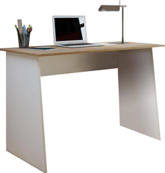 ebuy24 Mesa De Ordenador Vcm Dimensiones Aprox. Al. 74 X An. 110 X P. 50 Cm Paneles Laterales Elegantes Escritorio - Masola Maxi (blanco / Roble Sonoma)
