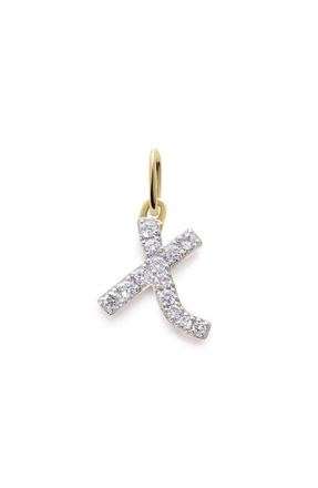 Monica Vinader Lab Grown Diamond Initial Pendant Charm in 14K Gold X at Nordstrom