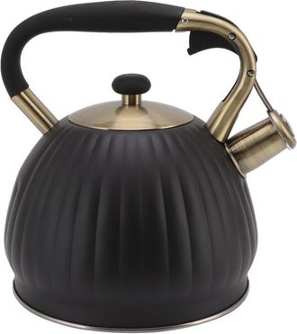 OEM Hervidor De T&eacute; Silbante De Acero Inoxidable De 3,5 Litros Con Forma De Calabaza, Color Negro, Para Estufa