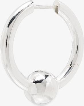 All_Blues Sterling Silver Pearl Hoop Earring - Mens - Sterling Silver