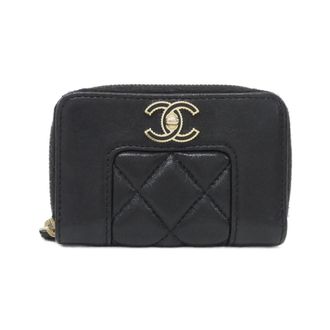 Chanel Black Leather Coin Purse/Coin Case (Pre-Owned)