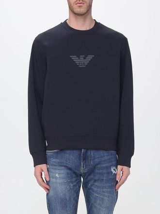 Emporio Armani Crewneck Cotton Jumper with Contrast Monogram Logo