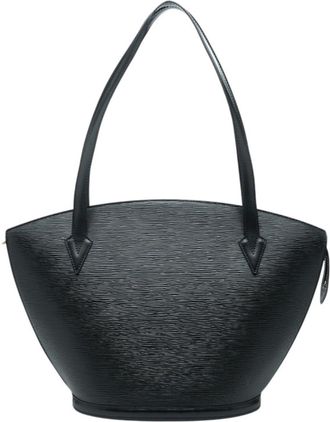 Louis Vuitton Black Noir Leather Shoulder Bag Tote Bag (Pre-Owned)