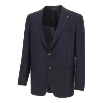 Tagliatore Blazers, male, Blue, Size: 2XL Herringbone Blazer