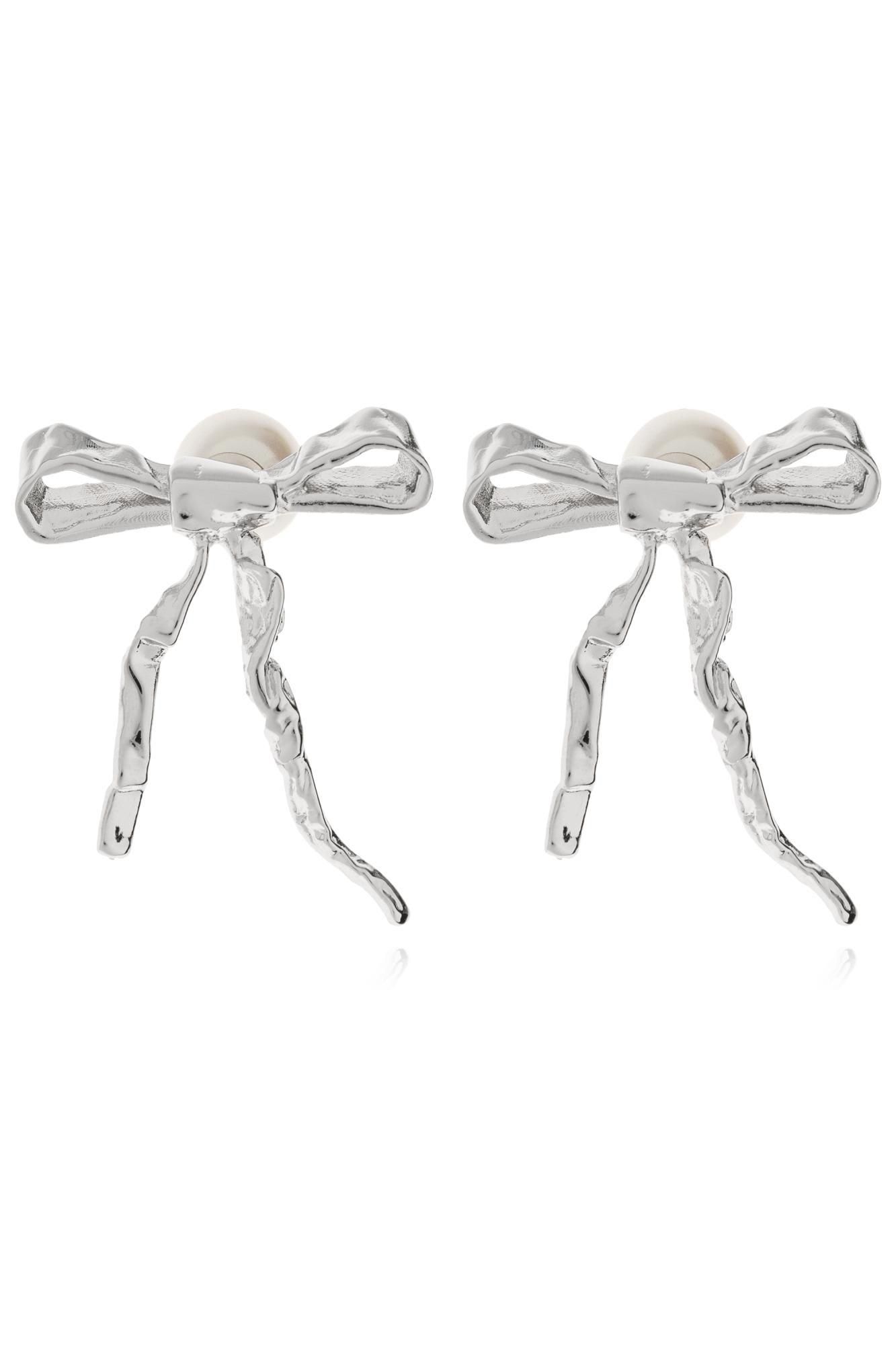 ピアス Marni Bow Drop Earrings Golden Bow drop earrings with pearls | Marni