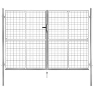 Berkfield Home Garden Gate Galvanised Steel 306x225 cm Silver