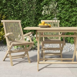 vidaXL Vidaxl - Sillas De Jard&iacute;n Plegables 2 Uds Madera Maciza Teca 56x61x89 Cm