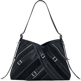 Desigual Belted Zip Faux Leather Shoulder Bag in Black at Nordstrom