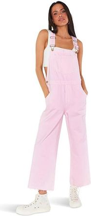 Show me your Mumu Marfa Overalls Womens Jumpsuit & Rompers One Piece Soft Pink Denim : LG, Cotton/Denim