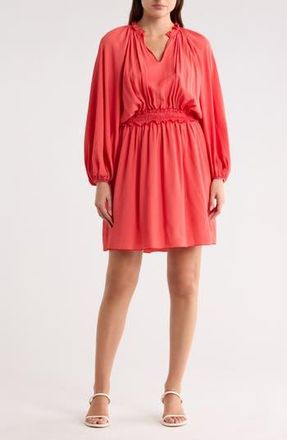 Longchamp Split Neck Long Sleeve Dress in Goji at Nordstrom Rack, Size 6 Us / 38 Fr