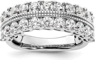 Diamond2Deal 14k White Gold Lab Grown Diamond Wedding Band Ring 1.75Ct Clarity- VS Color- G-H