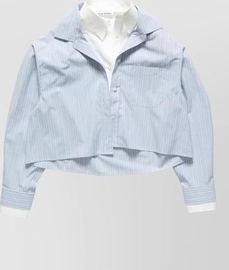 Acne Studios striped cropped layered cotton shirt