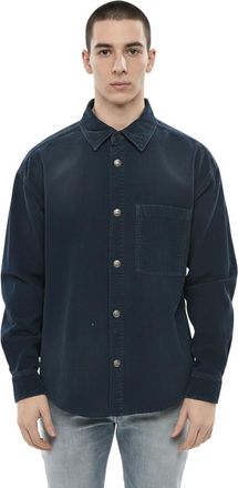 Palm Angels Blue Relaxed Overshirt