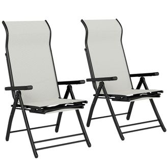 OUTSUNNY Sillas plegables reclinables 179.5x63.5x60 cm gris claro