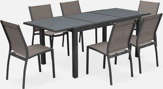 Sweeek Mesa De Jard&iacute;n Extensible De Aluminio Con 6 Sillas