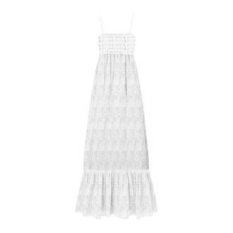 MC2 Saint Barth Maxi Dresses, female, White, Size: XS Jemma With Sangallo Ruffles Dress
