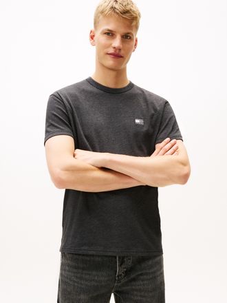 Tommy Jeans T-Shirt TOMMY JEANS TJM REG BADGE, Herren, Gr. XXL, schwarz htr, Single Jersey, Obermaterial: 60% Baumwolle, 40% Polyester, regular fit normal, Rundha