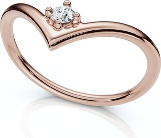 Pompeii3 Diamond Stackable Chevron Wedding Ring 14k Gold Lab Grown