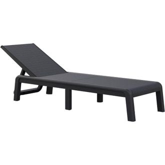 Dmora Dmora - Lettino prendisole Muccia, Sdraio da giardino, Letto pieghevole outdoor, Sedia reclinabile, 188x58 h29 cm, Antracite