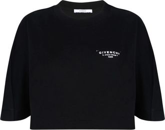 Givenchy T-Shirts, female, Black, M, Black Logo Print T-shirt