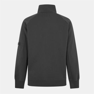 C.P. Company Mens Lens Quarter Zip Fleece Top in Dark Shadow 978 - Grey - Size Small