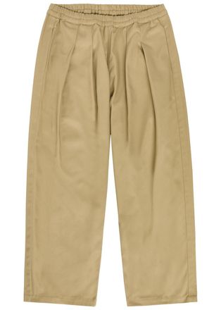 Maison Margiela Pleated Wide-leg Twill Cropped Trousers - Beige - 50 (IT50 / L)